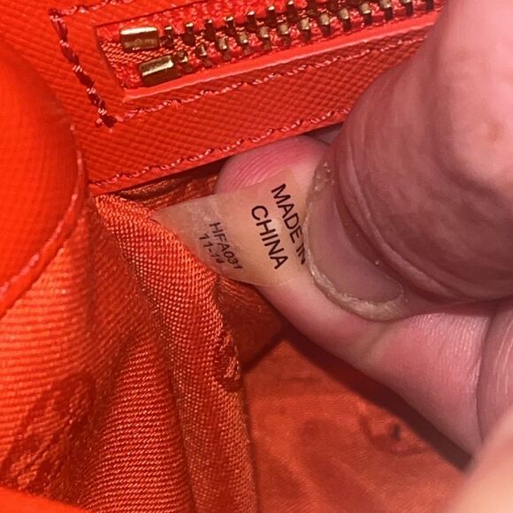 Tory Burch Fleming Quilted Leather Chain Red Orange Shoulder Purse Bag Boho - Picture 16 of 16